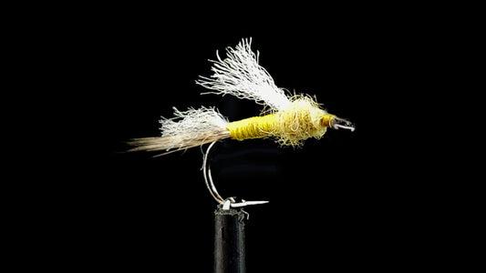 THE RIVER GOD EMERGER FLY PATTERN VARIANT TIED BY ROB GEE FROM TROUTLORE FLY TYING STORE AUSTRALIA