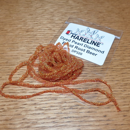 Hareline Dyed Pearl Diamond Braid Red AVAILABLE AT TROUTLORE FLY TYING STORE AUSTRALIA