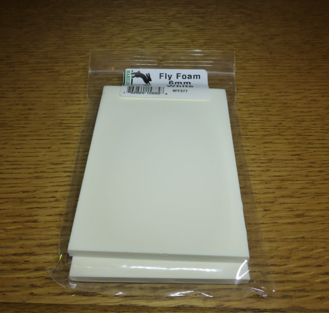 Hareline 6mm Foam White AVAILABLE AT TROUTLORE FLY TYING STORE AUSTRALIA