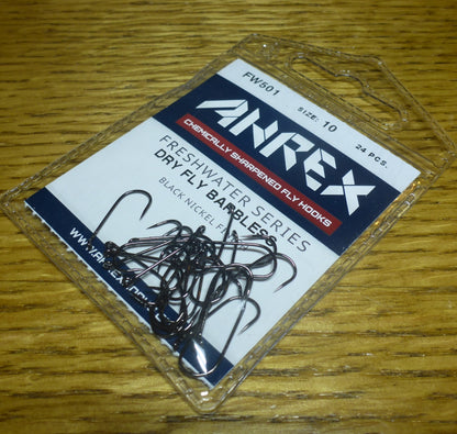 Ahrex FW501 Barbless Freshwater Hook Dry Fly Traditional