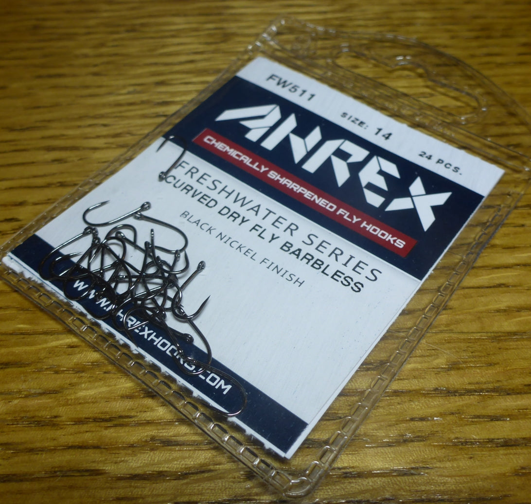 Ahrex FW511 Barbless Freshwater Hook Curved Dry Fly