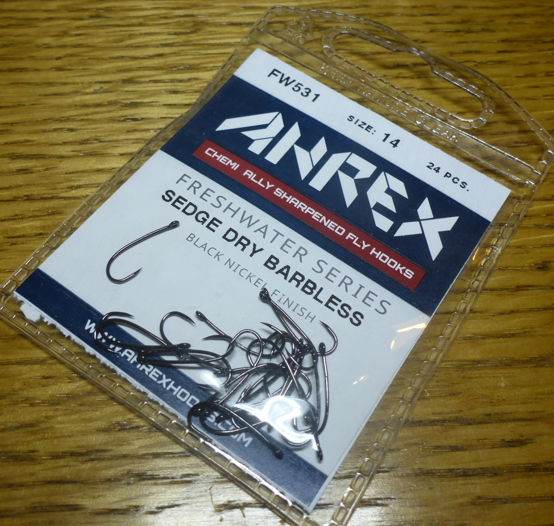 Ahrex FW531 Barbless Freshwater Hook Sedge Dry