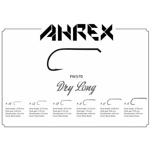 Ahrex FW570 Dry Long Freshwater Hook