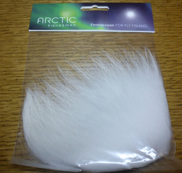 Arctic Fisherman Finn Raccoon White AVAILABLE AT TROUTLORE FLY TYING STORE AUSTRALIA