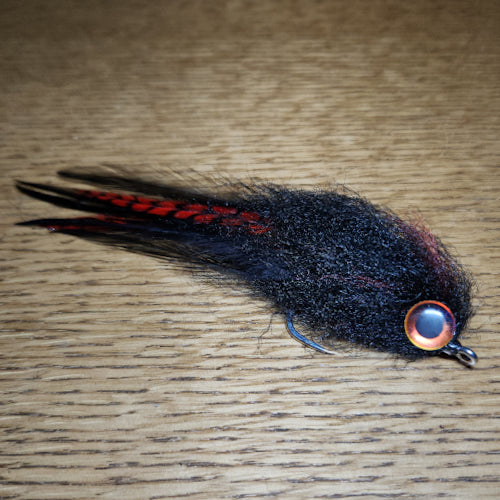 K9 Saltwater Flies Black & Red Bulkhead AVAILABLE AT TROUTLORE FLY TYING STORE AUSTRALIA