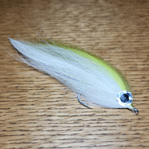 K9 Saltwater Flies Hollow Tied GT Fly - Olive & White AVAILABLE AT TROUTLORE FLY TYING STORE AUSTRALIA