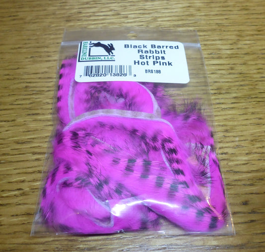 Black Barred Rabbit Strips
Hot Pink AVAILABLE AT TROUTLORE FLY TYING STORE AUSTRALIA