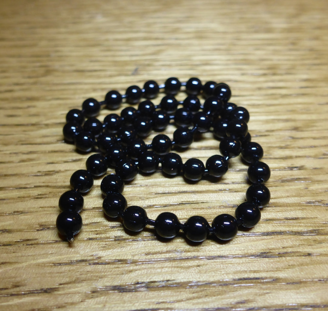 Hareline Bead Chain Eyes Black AVAILABLE AT TROUTLORE FLY TYING STORE AUSTRALIA