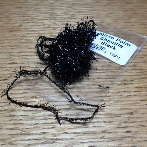 Hareline Micro Polar Chenille Black AVAILABLE AT TROUTLORE FLY TYING STORE AUSTRALIA