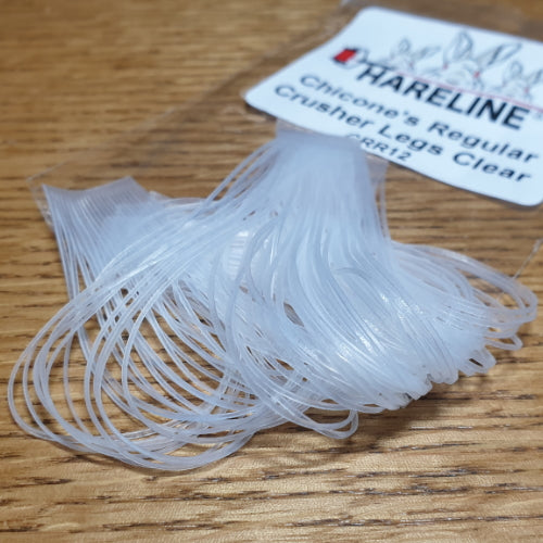 Chicone’s Crusher Legs Regular Clear AVAILABLE AT TROUTLORE FLY TYING STORE AUSTRALIA