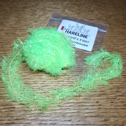 Hareline Chocklett’s Filler Flash Chartreuse AVAILABLE AT TROUTLORE FLY TYING STORE AUSTRALIA