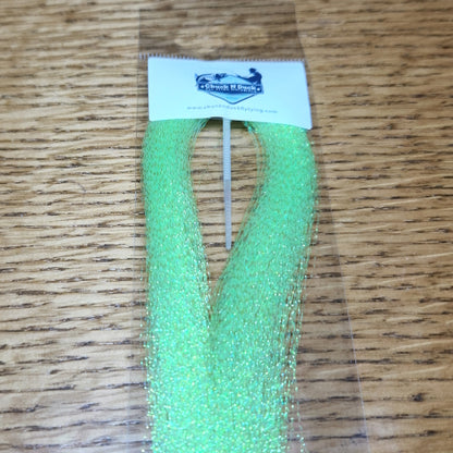 Chuck’N’Duck Crystal Flash - FL- Lime AVAILABLE AT TROUTLORE FLY TYING STORE AUSTRALIA