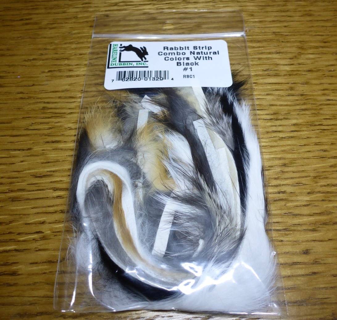 Hareline Rabbit Strips Combo - Natural AVAILABLE AT TROUTLORE FLY TYING STORE AUSTRALIA