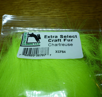 Hareline Extra Select Craft Fur Chartreuse AVAILABLE AT TROUTLORE FLY TYING STORE AUSTRALIA