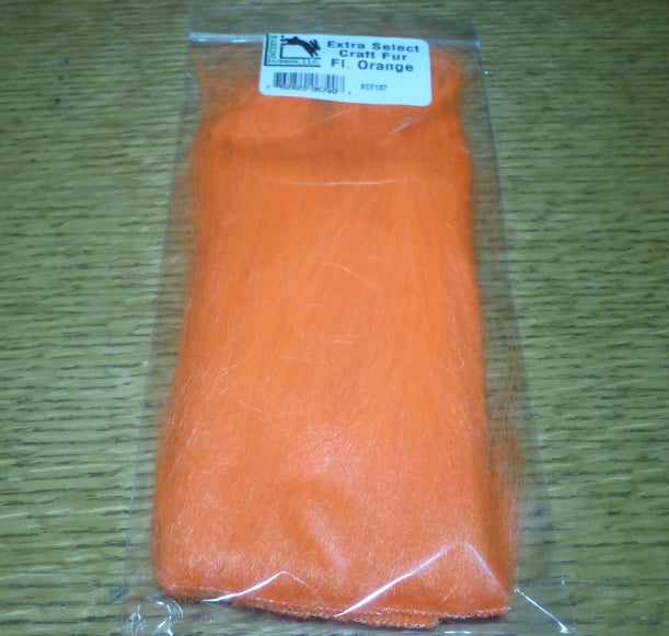 Hareline Extra Select Craft Fur Fl Orange AVAILABLE AT TROUTLORE FLY TYING STORE AUSTRALIA