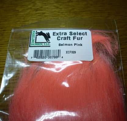 Hareline Extra Select Craft Fur Salmon Pink AVAILABLE AT TROUTLORE FLY TYING STORE AUSTRALIA