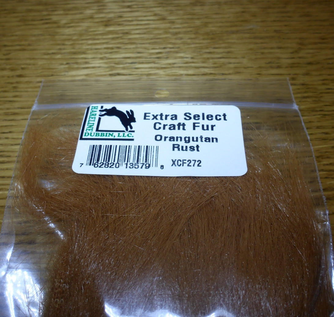 Hareline Extra Select Craft Fur Orangutan Rust AVAILABLE AT TROUTLORE FLY TYING STORE AUSTRALIA