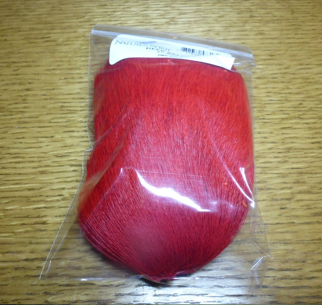 Spinning Deer Belly Hair Dyed Red