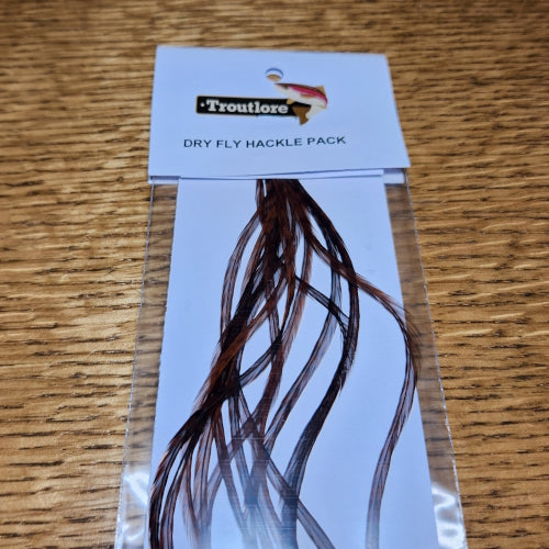 Troutlore Dry Fly Hackle Pack – Coachman Brown AVAILABLE AT TROUTLORE FLY TYING STORE AUSTRALIA