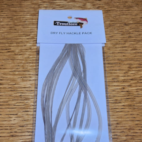 Troutlore Dry Fly Hackle Pack – Medium Dun AVAILABLE AT TROUTLORE FLY TYING STORE AUSTRALIA