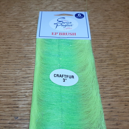 Enrico Puglisi EP Craft Fur Brush 3″ Chartreuse AVAILABLE AT TROUTLORE FLY TYING STORE AUSTRALIA