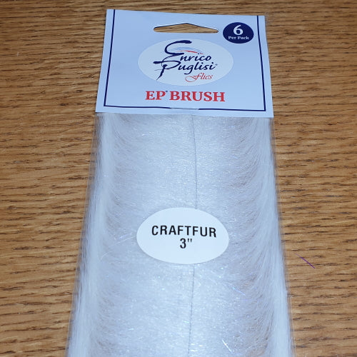 Enrico Puglisi EP Craft Fur Brush 3″ White / White AVAILABLE AT TROUTLORE FLY TYING STORE AUSTRALIA