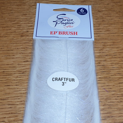 Enrico Puglisi EP Craft Fur Brush 3″ White / White AVAILABLE AT TROUTLORE FLY TYING STORE AUSTRALIA