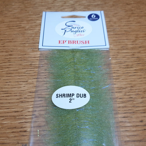 Enrico Puglisi EP Shrimp Dub Brush 2″ Grass Olive AVAILABLE AT TROUTLORE FLY TYING STORE AUSTRALIA