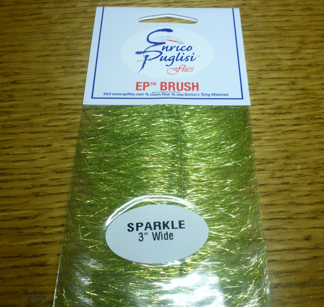 Enrico Puglisi EP Sparkle Brush Chartreuse AVAILABLE AT TROUTLORE FLY TYING STORE AUSTRALIA