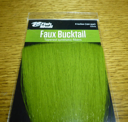 Fish-Skull Faux Bucktail Olive AVAILABLE AT TROUTLORE FLY TYING STORE AUSTRALIA