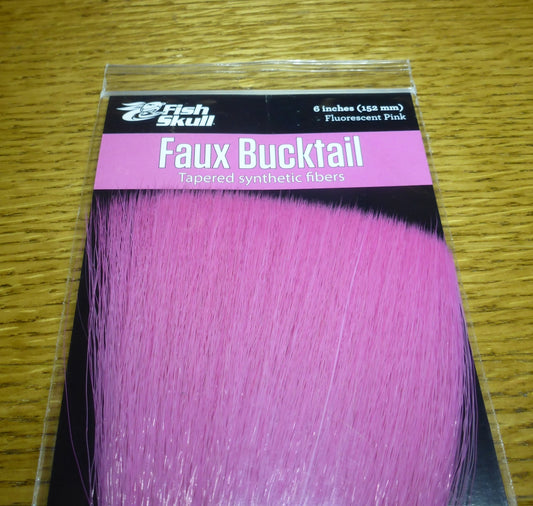 Fish-Skull Faux Bucktail Pink AVAILABLE AT TROUTLORE FLY TYING STORE AUSTRALIA