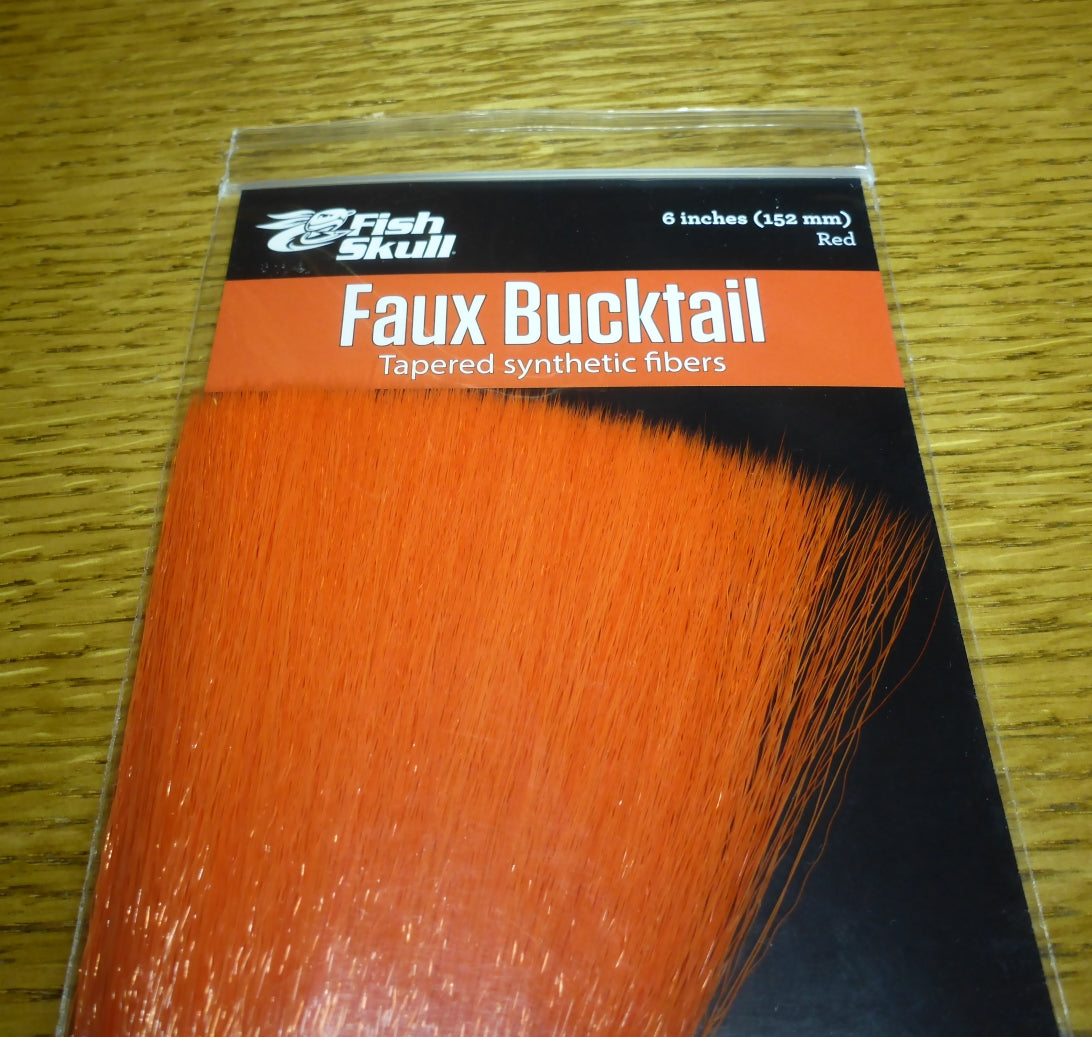 Fish-Skull Faux Bucktail Red AVAILABLE AT TROUTLORE FLY TYING STORE AUSTRALIA