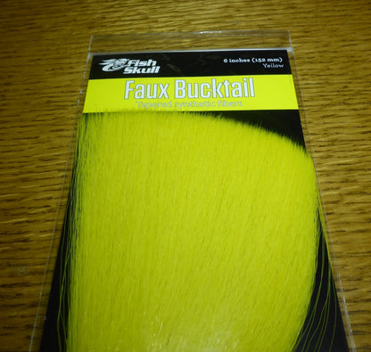 Fish-Skull Faux Bucktail Yellow AVAILABLE AT TROUTLORE FLY TYING STORE AUSTRALIA