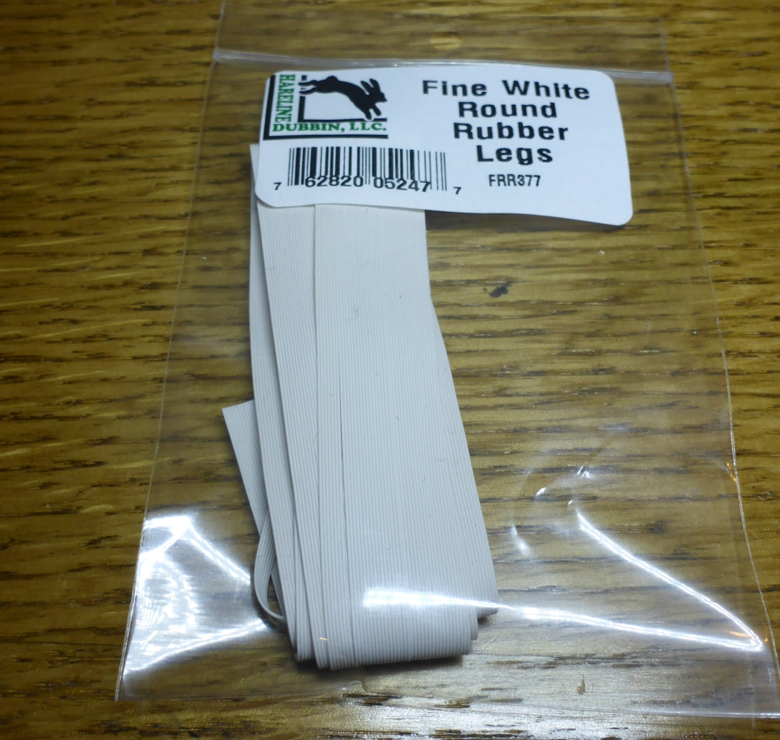 Hareline Dubbin Fine Round Rubber Legs White