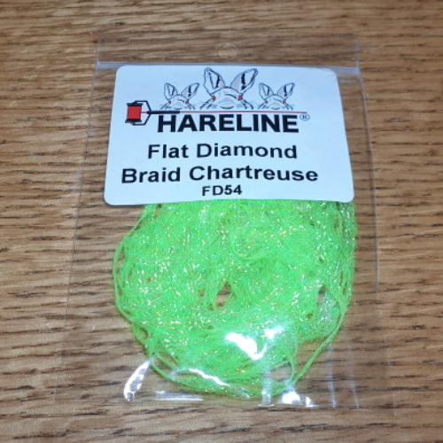 Hareline Flat Diamond Braid Chartreuse