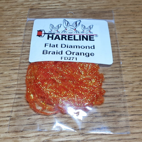 Hareline Flat Diamond Braid Orange