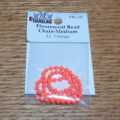 Bead Chain Eyes Fluoro Orange