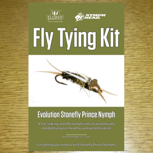 Flymen Fishing Co Fly Tying Kit – Nymph-Head Evolution Stonefly Prince Nymph AVAILABLE AT TROUTLORE FLY TYING STORE AUSTRALIA