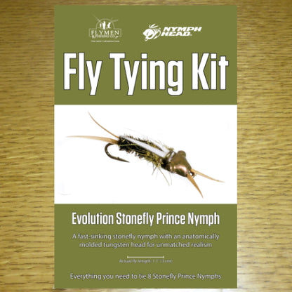 Flymen Fishing Co Fly Tying Kit – Nymph-Head Evolution Stonefly Prince Nymph AVAILABLE AT TROUTLORE FLY TYING STORE AUSTRALIA