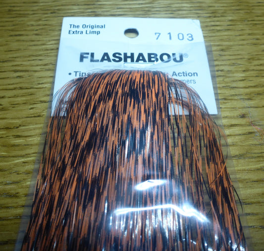 Hedron Grizzly Barred Flashabou - Orange AVAILABLE AT TROUTLORE FLY TYING STORE AUSTRALIA