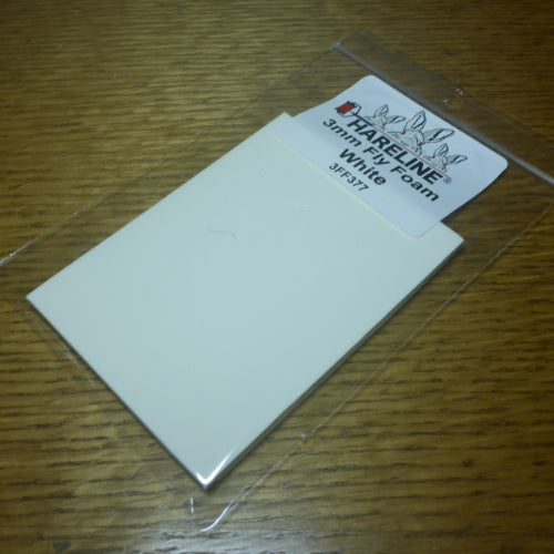 Hareline 3mm Thin Foam White AVAILABLE AT TROUTLORE FLY TYING STORE AUSTRALIA