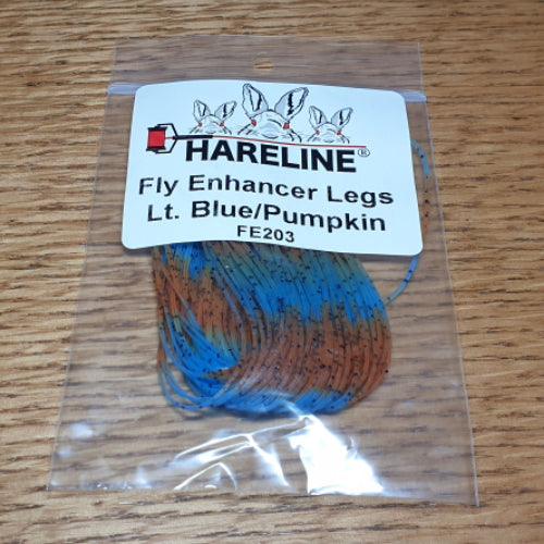 Hareline Fly Enhancer Legs Light Blue / Pumpkin