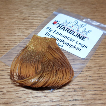 Hareline Fly Enhancer Legs Brown/ Pumpkin AVAILABLE AT TROUTLORE FLY TYING STORE AUSTRALIA