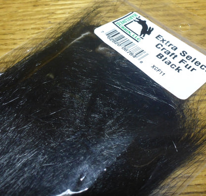 Hareline Extra Select Craft Fur Black AVAILABLE AT TROUTLORE FLY TYING STORE AUSTRALIA