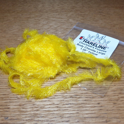 Hareline Chockletts Finesse Body Chenille - Yellow AVAILABLE AT TROUTLORE FLY TYING STORE AUSTRALIA