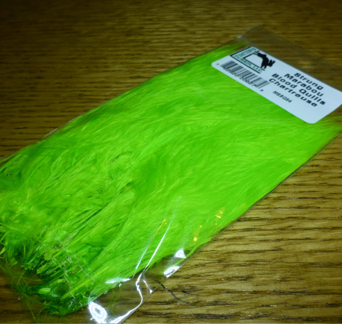 Hareline Marabou Blood Quills Chartreuse