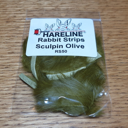 Hareline Rabbit Strips Sculpin Olive