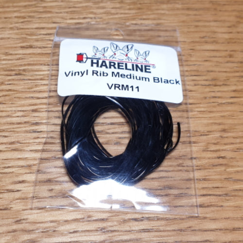 Hareline Vinyl Rib Medium Black  AVAILABLE AT TROUTLORE FLY TYING STORE AUSTRALIA