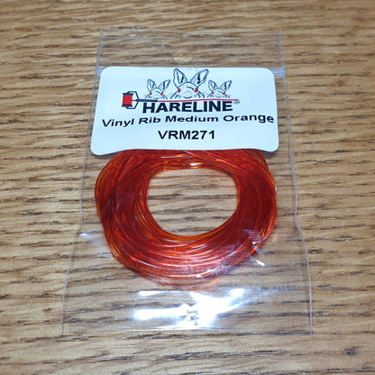 Hareline Vinyl Rib Medium Orange AVAILABLE AT TROUTLORE FLY TYING STORE AUSTRALIA