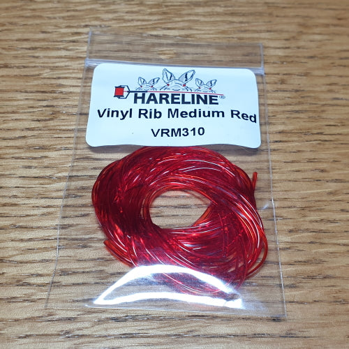 Hareline Vinyl Rib Medium Red AVAILABLE AT TROUTLORE FLY TYING STORE AUSTRALIA